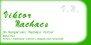 viktor machacs business card